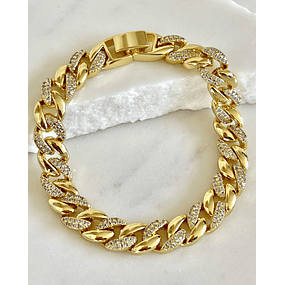 Maxi Pulsera Circones Eslabones cubanos gold