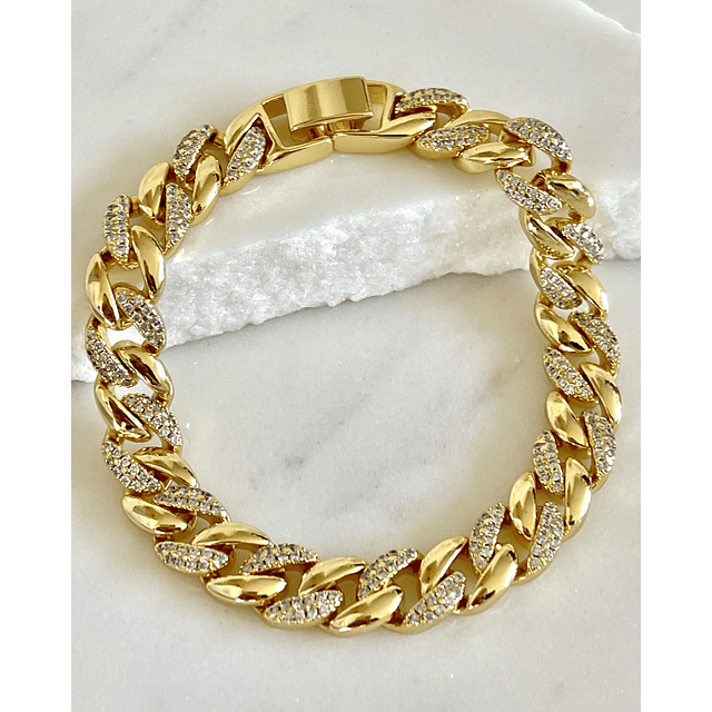 Maxi Pulsera Circones Eslabones cubanos gold