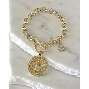 Pulsera Medalla  Espíritu Santo circones Gold