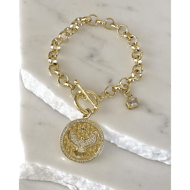 Pulsera Medalla  Espíritu Santo circones Gold