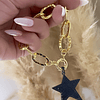Pulsera Maxi Estrella Black Eslabones Martillados Gold