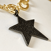 Pulsera Maxi Estrella Black Eslabones Martillados Gold