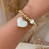 Pulsera Maxi Balines Corazón Blanco Gold 