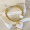 Pulsera Maxi Balines Corazón Blanco Gold 