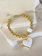 Pulsera Maxi Balines Corazón Blanco Gold  - Miniatura 1