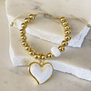 Pulsera Maxi Balines Corazón Blanco Gold 