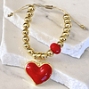 Pulsera Maxi Balines Corazón Rojo Gold 