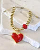 Pulsera Maxi Balines Corazón Rojo Gold  - Miniatura 3