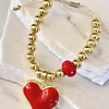 Pulsera Maxi Balines Corazón Rojo Gold 