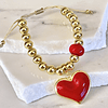 Pulsera Maxi Balines Corazón Rojo Gold 