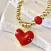 Pulsera Maxi Balines Corazón Rojo Gold 