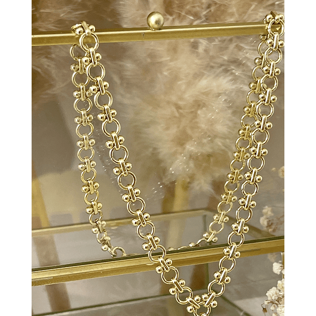 Collar Sol Rayos Circones Gold