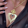 Collar XL Corazón Conector Mándala Gold