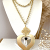 Collar XL Corazón Conector Mándala Gold