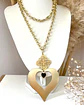 Collar XL Corazón Conector Mándala Gold - Miniatura 9