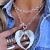 Collar XL Maxi Alas Punto luz Estrellita Silver eslabones ovalados