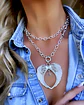 Collar XL Maxi Alas Punto luz Estrellita Silver eslabones ovalados - Miniatura 6