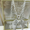 Collar XL Maxi Alas Punto luz Estrellita Silver eslabones ovalados