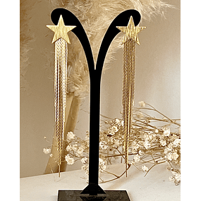 Aros Estrella Cascada Flecos Gold