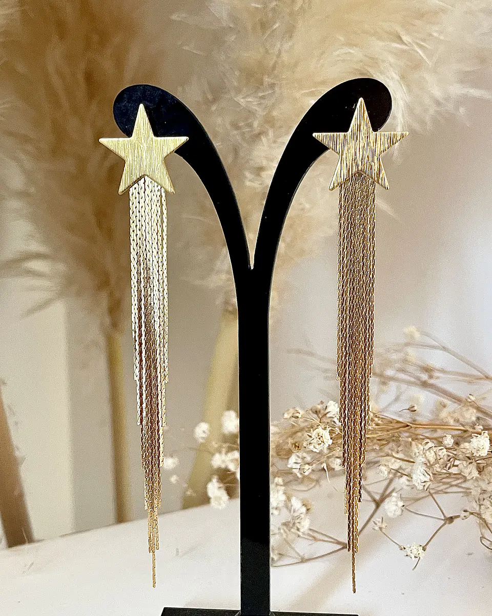 Aros Estrella Cascada Flecos Gold 3