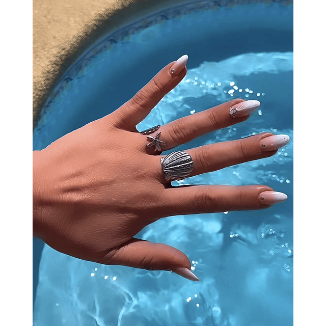 Dúo Anillos Ocean Vibes silver