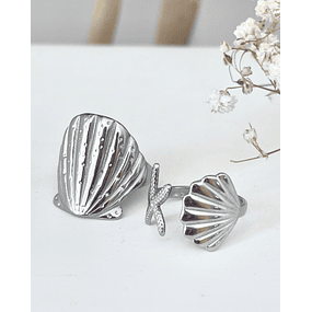 Dúo Anillos Ocean Vibes silver