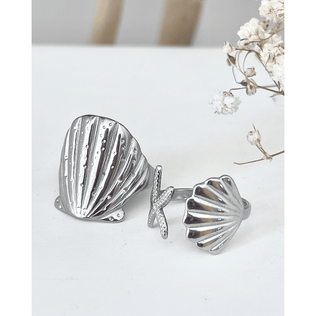 Dúo Anillos Ocean Vibes silver