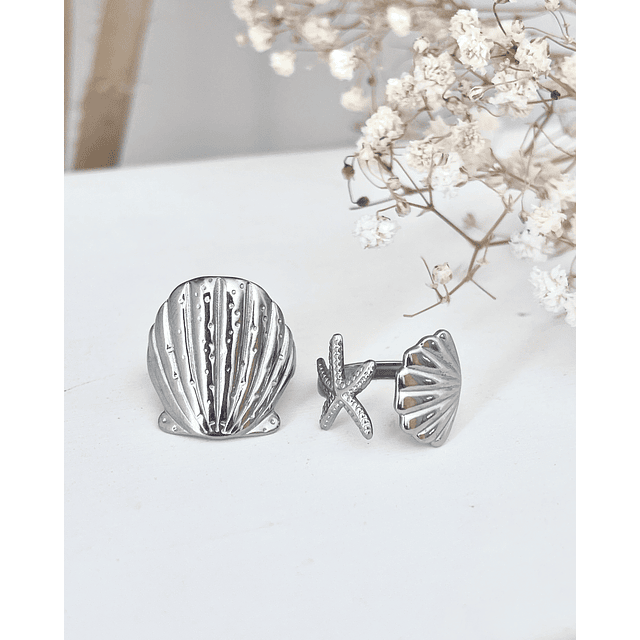 Dúo Anillos Ocean Vibes silver