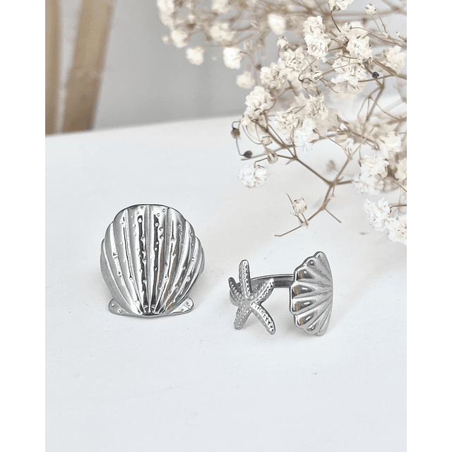 Dúo Anillos Ocean Vibes silver