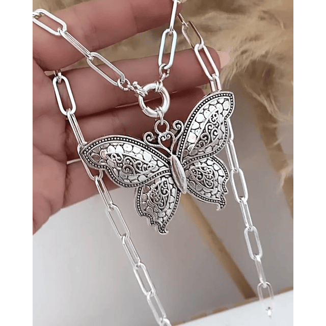 Collar Maxi Mariposa Silver 