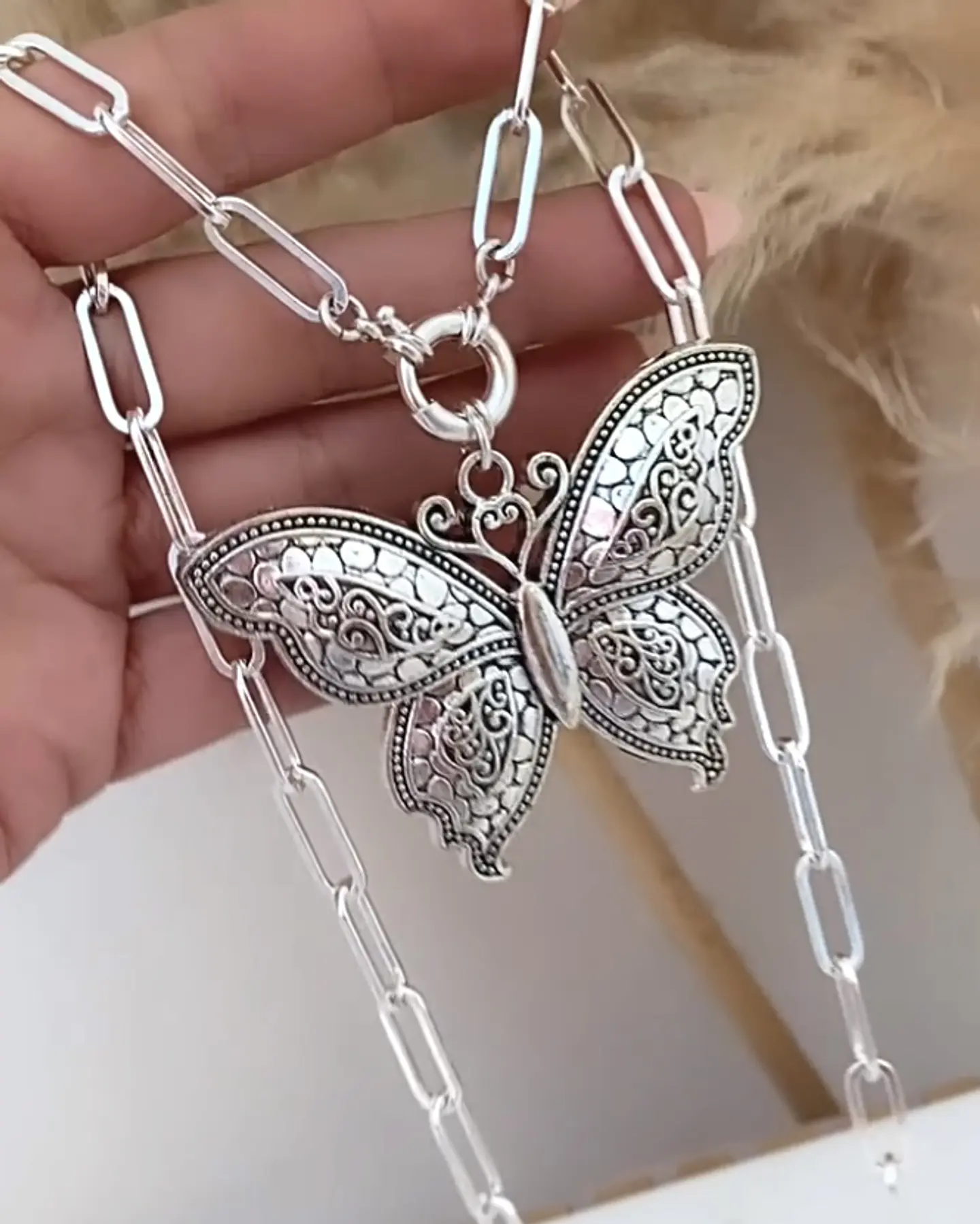 Collar Maxi Mariposa Silver  2