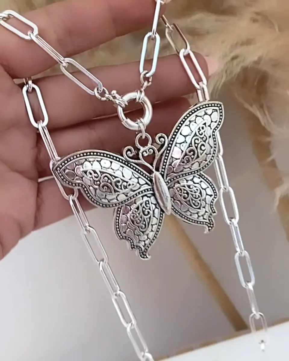 Collar Maxi Mariposa Silver  2