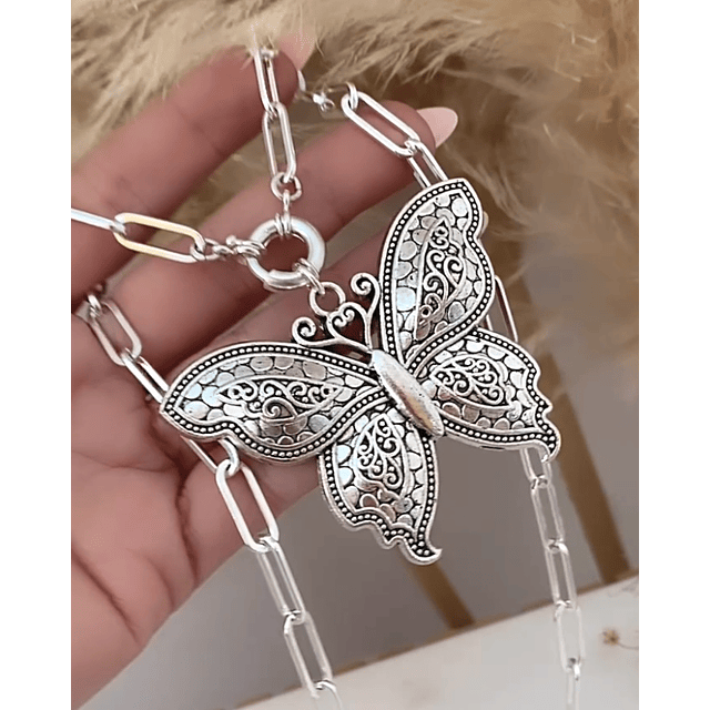 Collar Maxi Mariposa Silver 