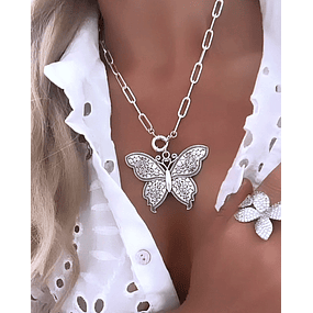 Collar Maxi Mariposa Silver 