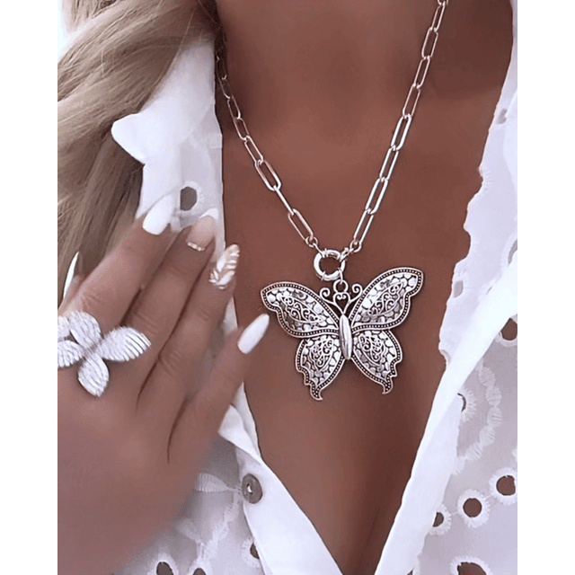 Collar Maxi Mariposa Silver 