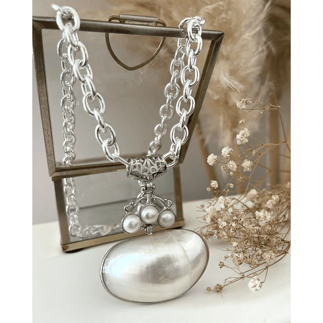 Collar Maxi dije Perlas Nácar Silver