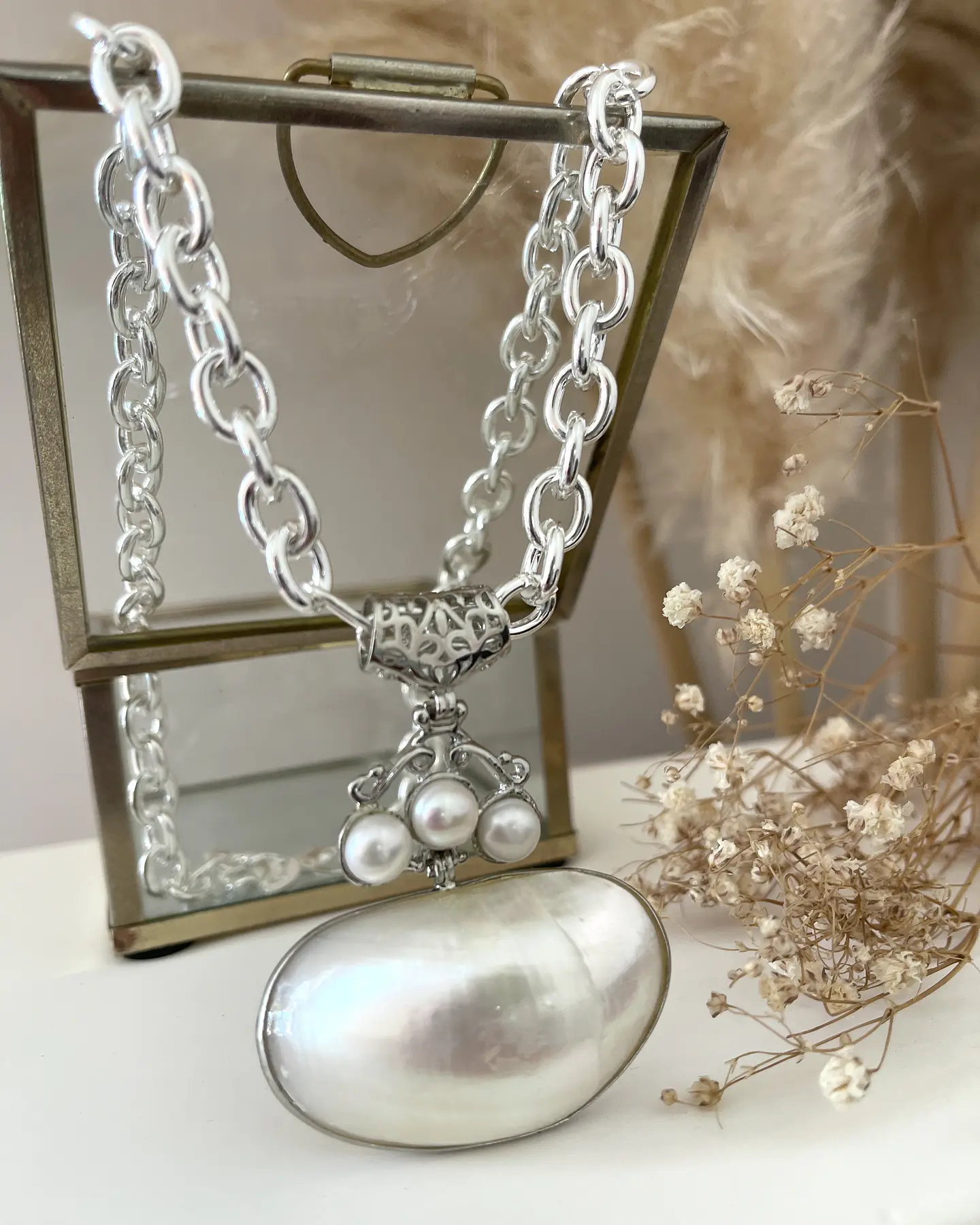 Collar Maxi dije Perlas Nácar Silver 5