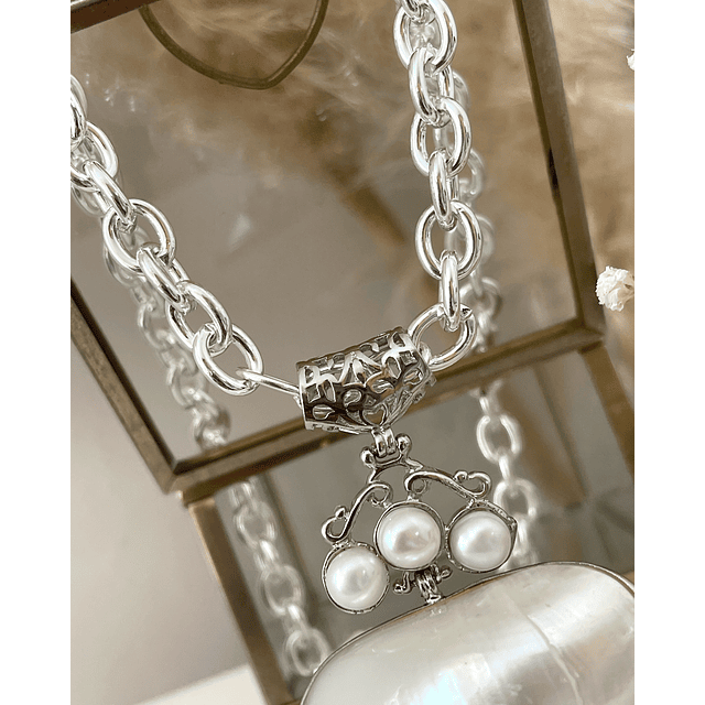 Collar Maxi dije Perlas Nácar Silver