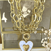 Collar XL Maxi Corazón White Maxi Eslabones Gold