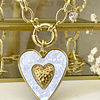 Collar XL Maxi Corazón White Maxi Eslabones Gold