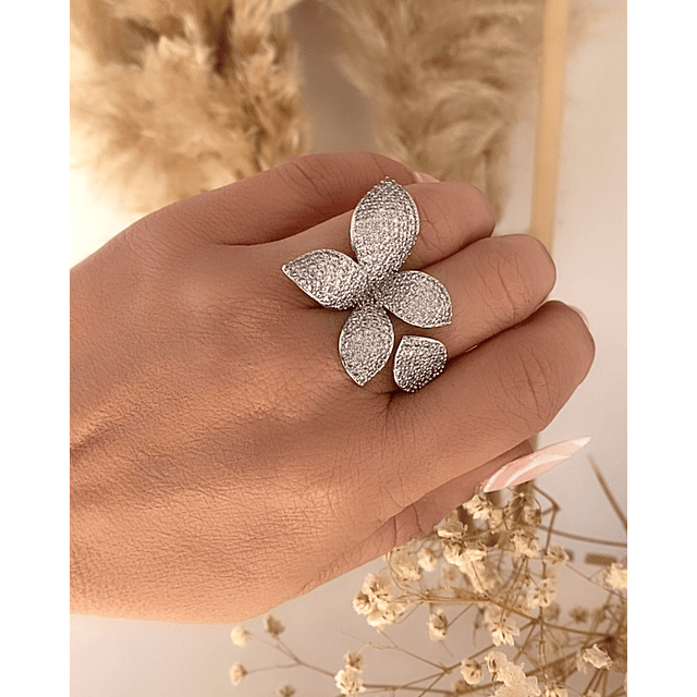 Maxi Anillo Pétalos Circones Silver