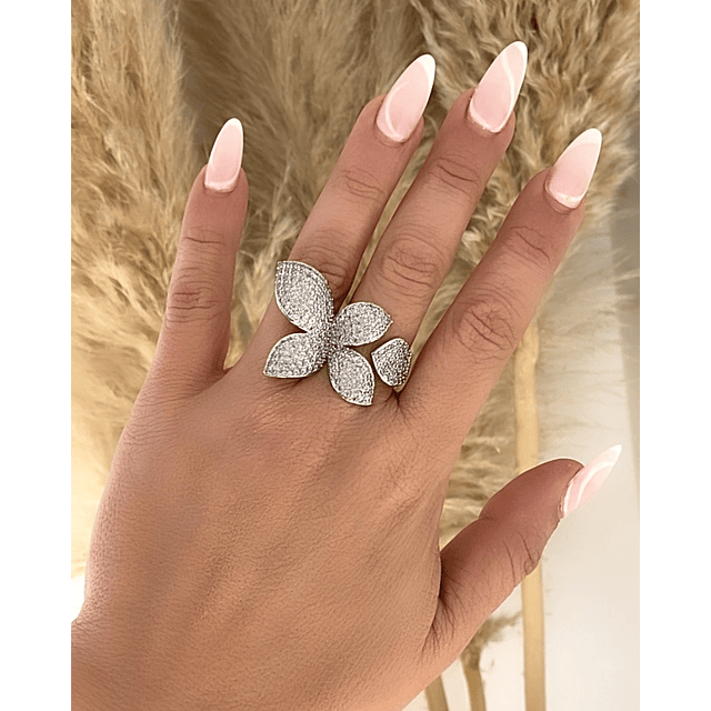Maxi Anillo Pétalos Circones Silver
