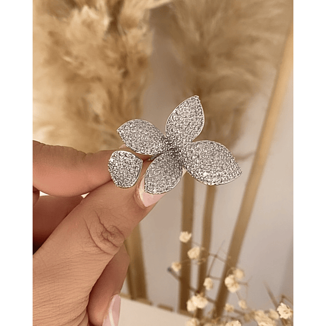 Maxi Anillo Pétalos Circones Silver