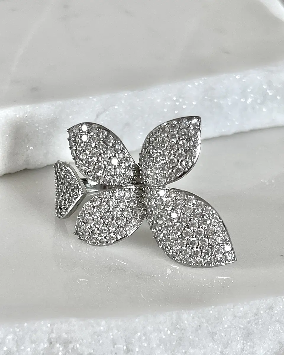 Maxi Anillo Pétalos Circones Silver 3