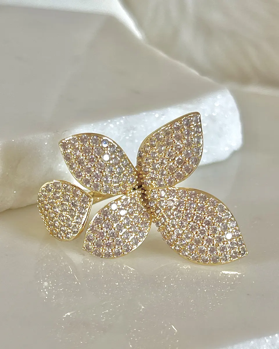 Maxi Anillo Pétalos Circones Gold 6