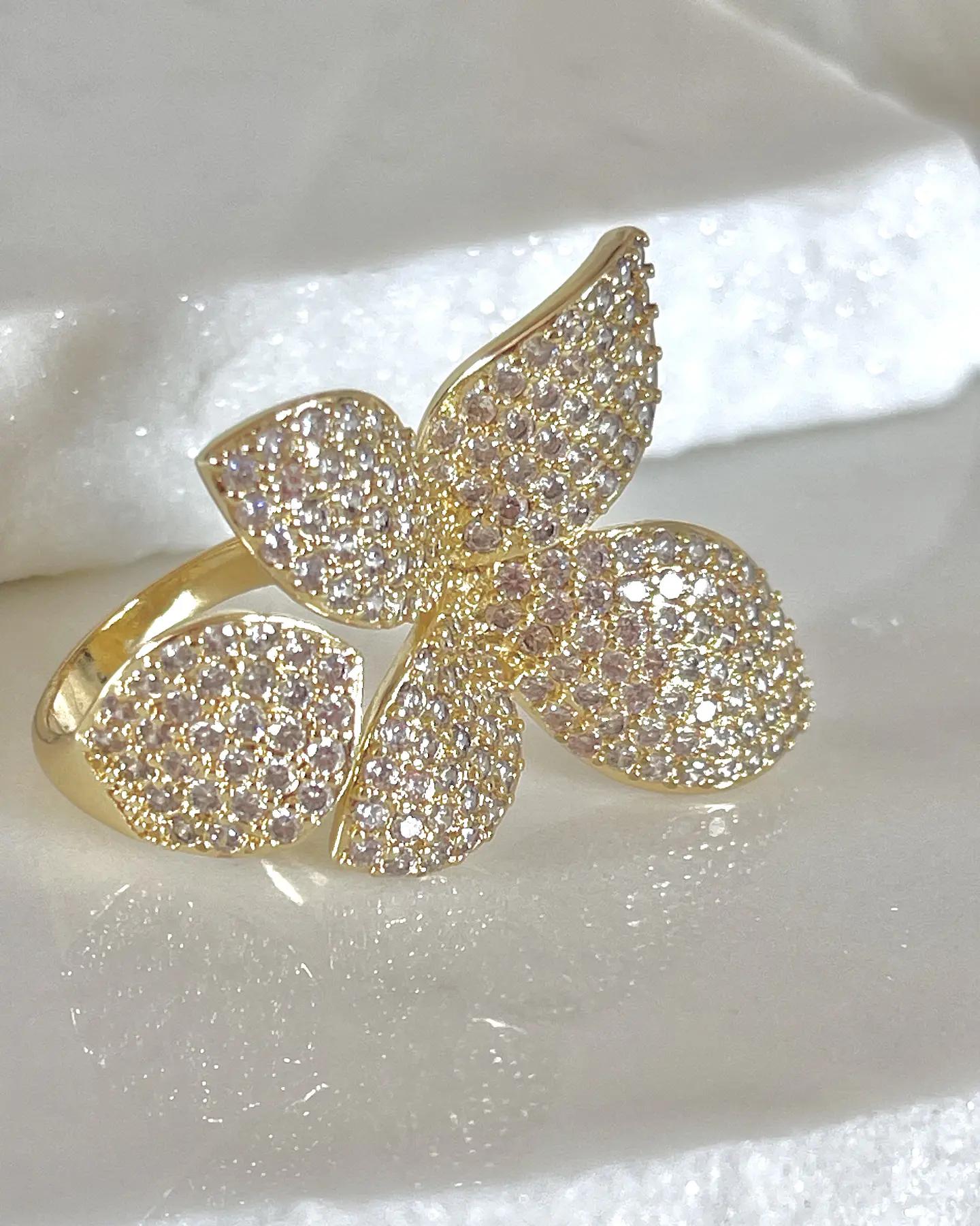 Maxi Anillo Pétalos Circones Gold 4