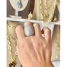 Maxi Anillo Macizo Mónaco Silver