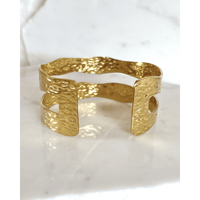 Esclava Martillada Doble Gold