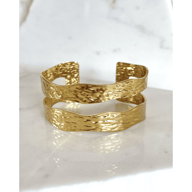 Esclava Martillada Doble Gold