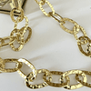 Collar XL Maxi Luna Cuarzo Maxi Eslabones Martillados Gold